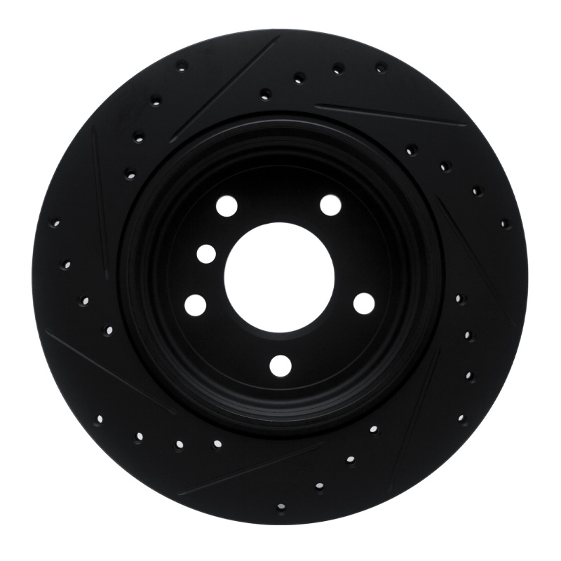 BMW 330I Brake Rotor (1) - Rear Right - R1 Concepts - Drilled & Slotted - Black - `01-`06